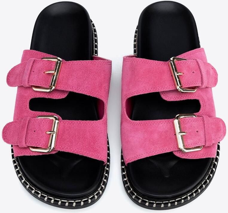 WITTCHEN Suede Serie Roze Suède Leren Teenslippers Verstelbare Bandjes Comfortabel