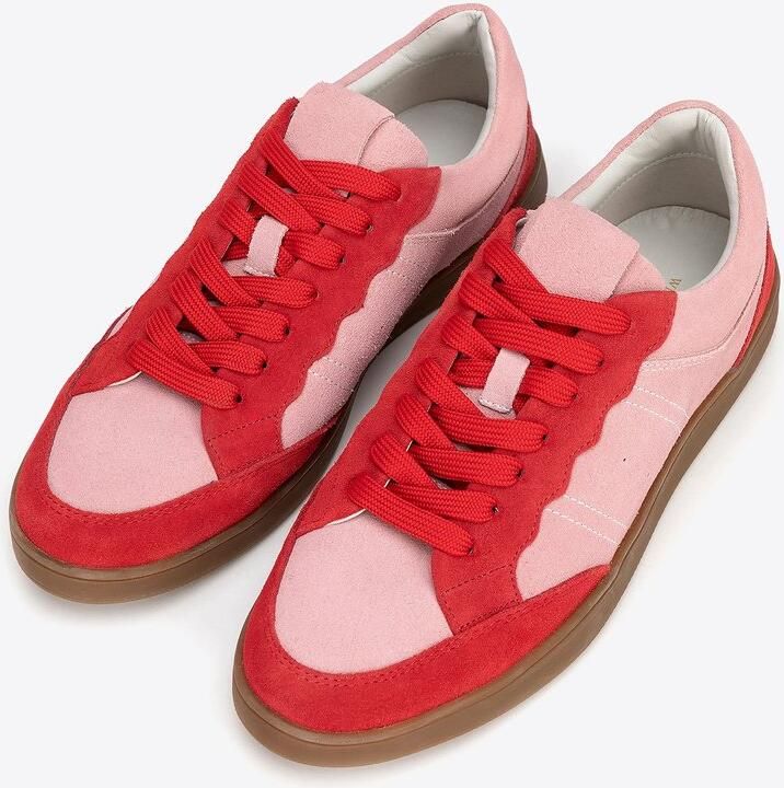 WITTCHEN Dames Sneakers Suède Contrasterende Roze en Rode Elementen - Foto 2