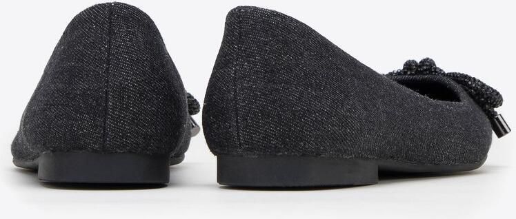 WITTCHEN Denim Ballerina's Zwart Glanzende Strik Synthetisch Materiaal