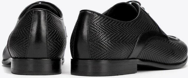 WITTCHEN Heren Derby Schoenen Zwart Echt Leer Vetersluiting