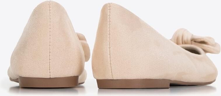 WITTCHEN Eco-suède Ballerina's Licht Beige Strik Puntige Neus