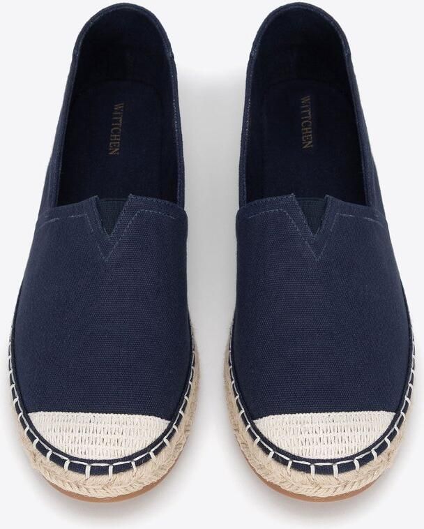 WITTCHEN Heren Espadrilles Gevlochten Neus Marineblauw Textiel