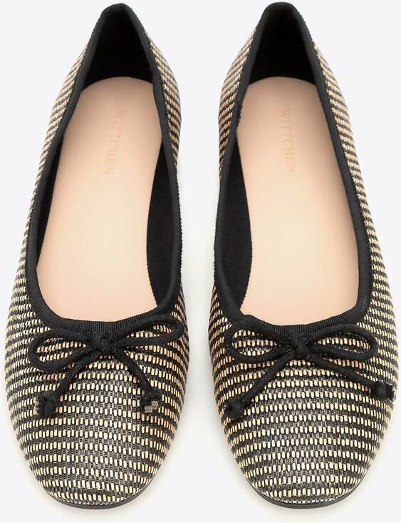 WITTCHEN Gevlochten Ballerina's met Strik Zwart Polyurethaan Slip-on Comfort