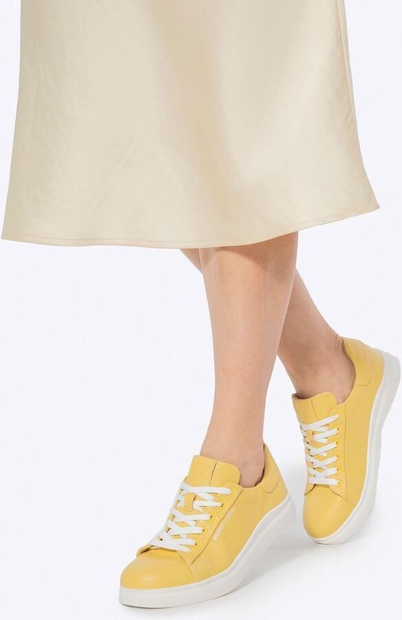 WITTCHEN Klassieke Gele Sneakers Dames Leren Platform Comfort