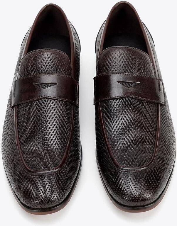 WITTCHEN Lederen Loafers Jodepatroon Donkerbruin Heren