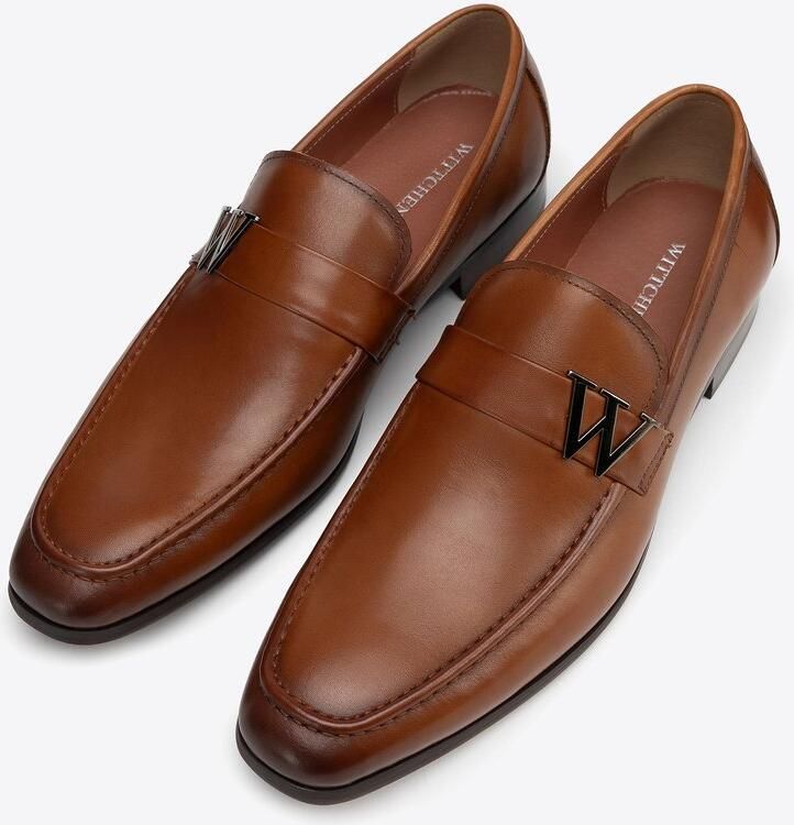 WITTCHEN Mocassins Echt Leer Metalen Logo Bruin