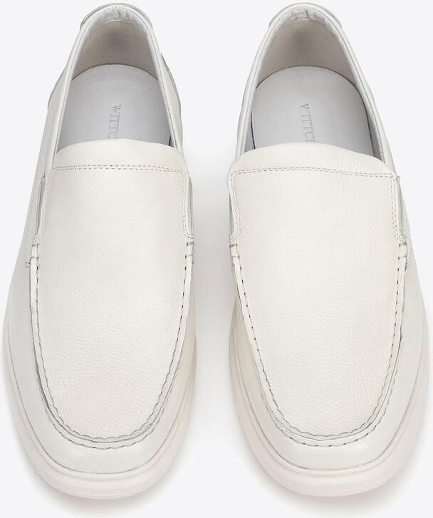 WITTCHEN Lederen Schoenen Slip-on Off-white Elegante Steek Rubberen Zool