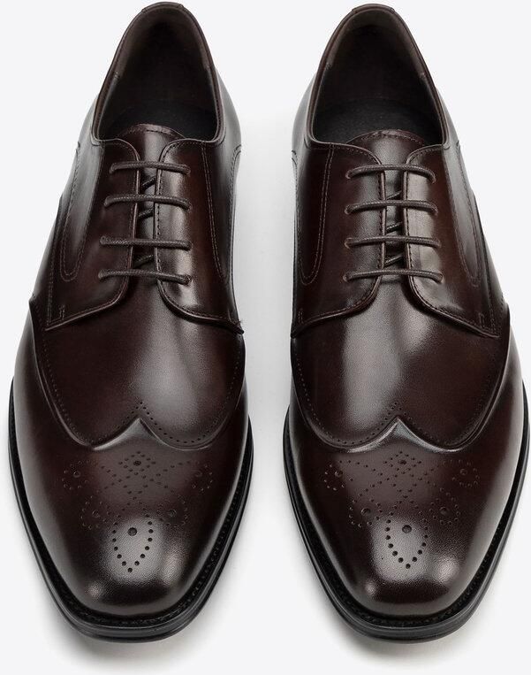 WITTCHEN Leren Brogues Klassiek Donkerbruin Comfortabele Inlegzool
