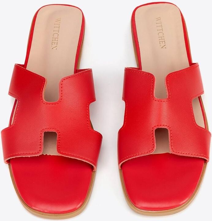 WITTCHEN H-vormige Sandalen Rood Natuurlijke Leer