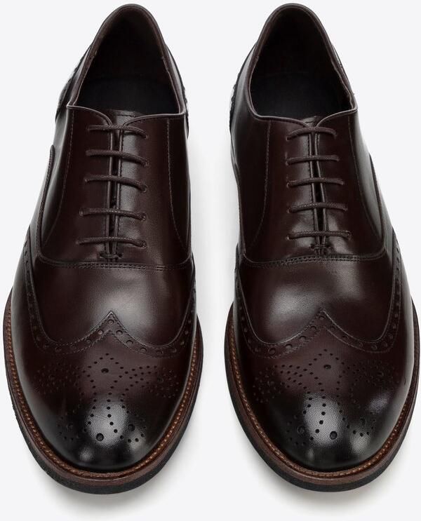 WITTCHEN Luxe Leren Oxfords Perforaties Donkerbruin Elegante Stijl