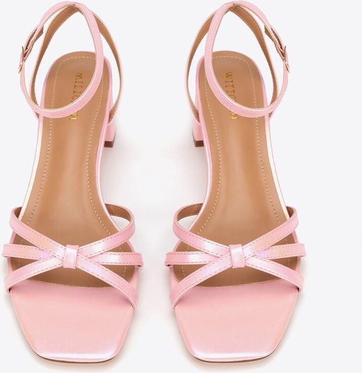 WITTCHEN Serie Roze PU Lederen Hoge Hakken Sandalen Blokhak Verstelbaar Bandje