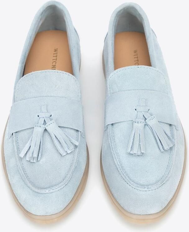 WITTCHEN Suède Loafers Blauw Franjedetail TPR Zool