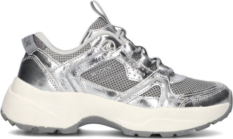 Woden Dames Lage sneakers Sif Metallic Grijs