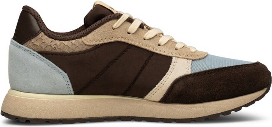 Woden Ronja Color-Blocked Leren en Textiele Sneakers Brown Dames