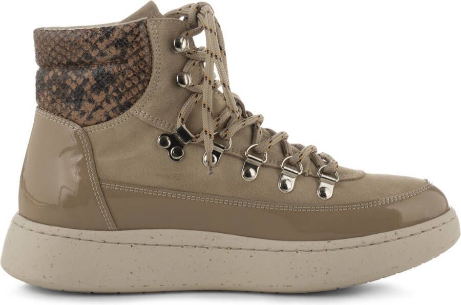 Woden Snake Patent Veterschoenen Beige Dames