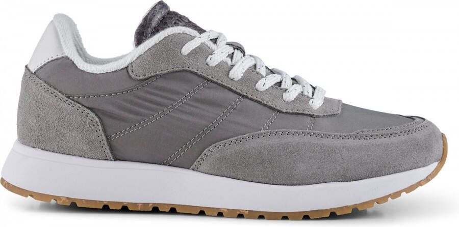 Woden Zachte Suède en Nylon Sneaker Gray Dames