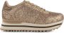 Woden Glinsterende Leren Sneaker met Plateauzool Beige Dames - Thumbnail 1