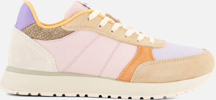Woden Innovatieve Color-Blocked Sneakers met visleren details Beige Dames