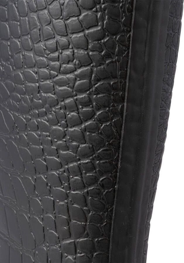 Woden Waterdichte Krokodillenprint Regenlaars Black Dames