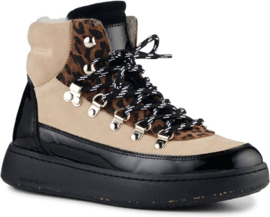 Woden Iris Mix Suède Wol Sneakers Brown Dames - Foto 1