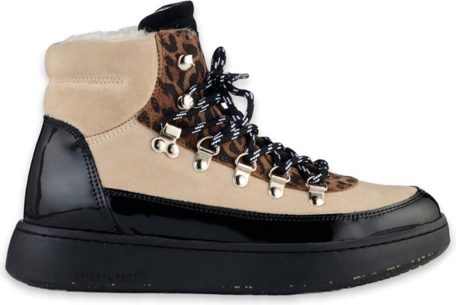 Woden Iris Mix Suède Wol Sneakers Brown Dames