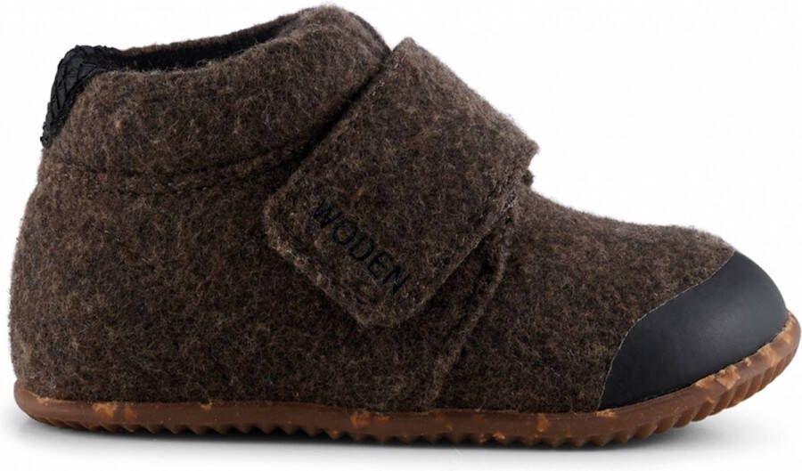 Woden Kim Felt Shoes Brown Melange Bruin