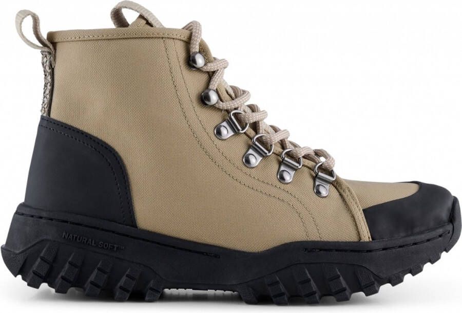 Woden Stijlvolle leren veterschoen Beige Dames