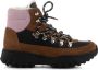 Woden Iris Track Leather Suede Black Brown Bruin Dames - Thumbnail 1