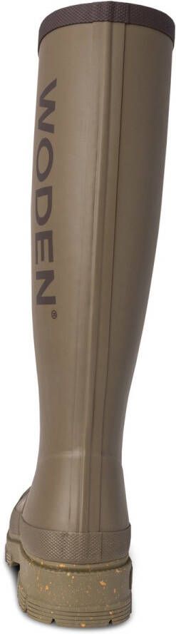 Woden Waterdichte hoge rubberen laars Green Dames