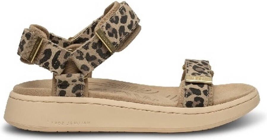 Woden Line Suède Leopard dames sandaal