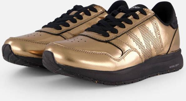 Woden Nicoline Metallic Sneakers goud Leer Dames