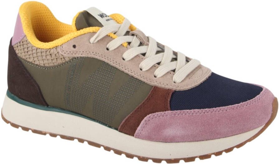 Woden Ronja donker alg multi dames sneakers