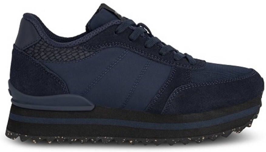 Woden Ronja Plateau sneakers donkerblauw