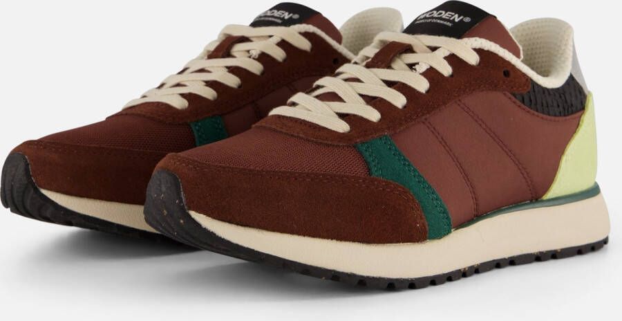 Woden Ronja Reflective Sneakers bruin Leer Dames