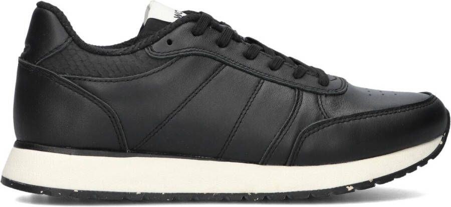 Woden Ronja Sneakers Dames Leren Sneaker Zwart