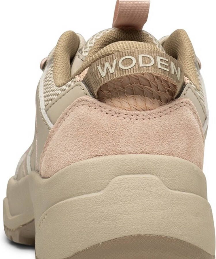 Woden Reflecterende sneakers met sportieve en stijlvolle uitstraling Beige Dames