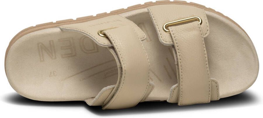Woden Lisa Leather Sandalen Beige Dames