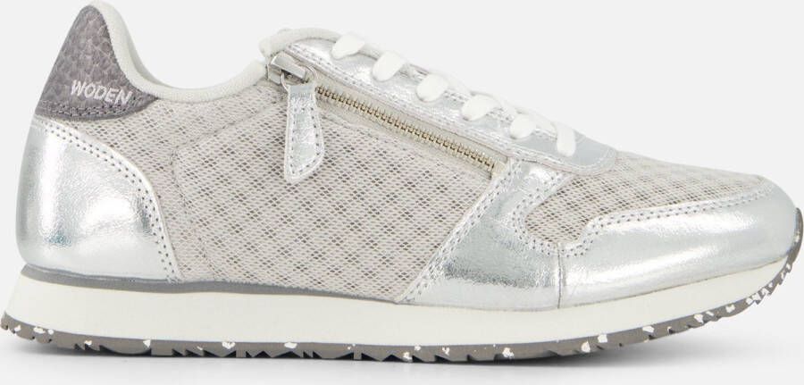 Woden Trendy Metallic Zipper Sneaker Gray Dames - Foto 1