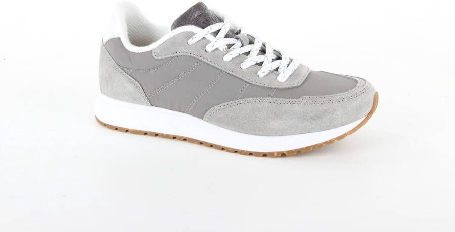 Woden Zachte Suède en Nylon Sneaker Gray Dames