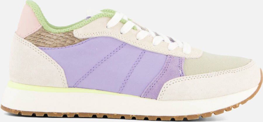 Woden Innovatieve Color-Blocked Sneakers met visleren details Purple Dames