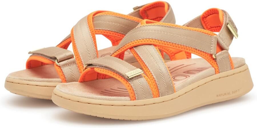Woden Line Cross Sandalen Beige Vrouw