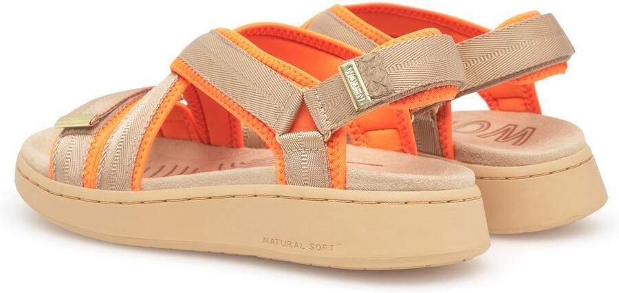 Woden Line Cross Sandalen Beige Vrouw