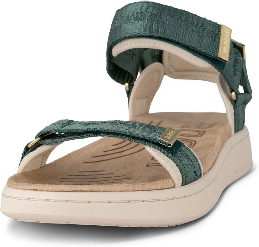 Woden Line Heritage Sandalen Groen Vrouw