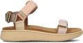 Woden Dames Platte sandalen Line Roze Textiel Plateauzool - Roze