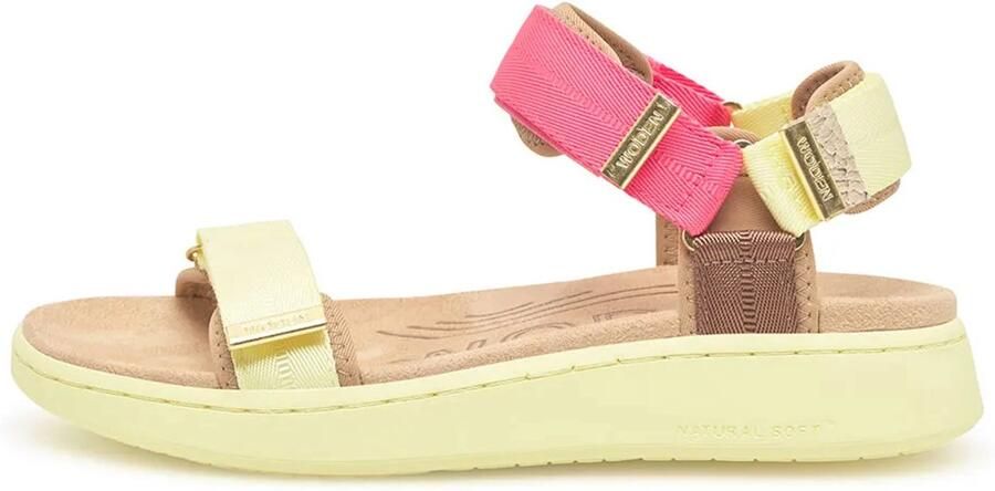 Woden Line Tricolor Sandalen Beige Vrouw