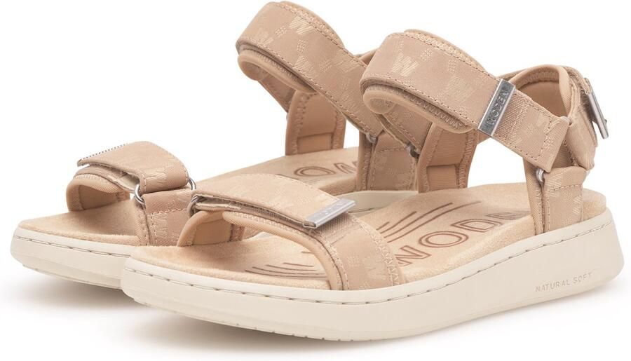 Woden Line Woven Sandalen Beige Vrouw
