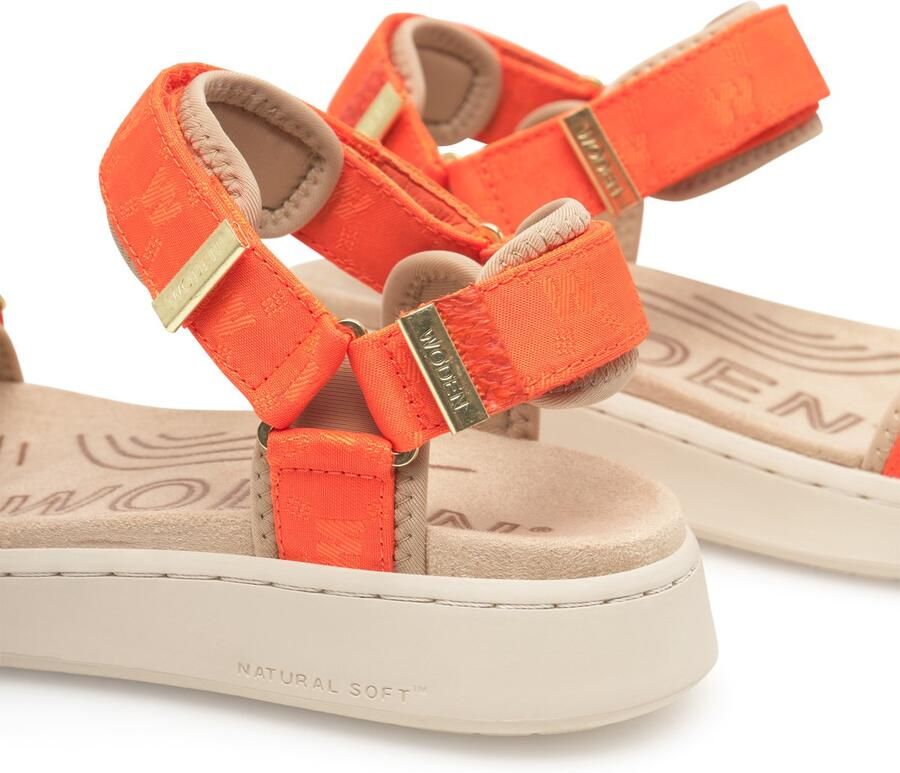 Woden Line Woven Sandalen Oranje Vrouw