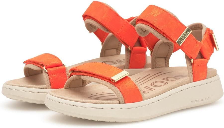 Woden Line Woven Sandalen Oranje Vrouw