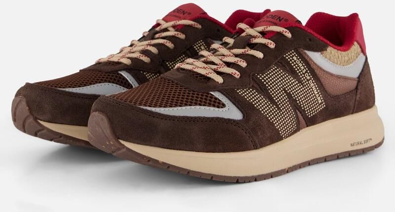 WODEN Sneakers laag ' Rigmor ' beige chocoladebruin bloedrood - Foto 3