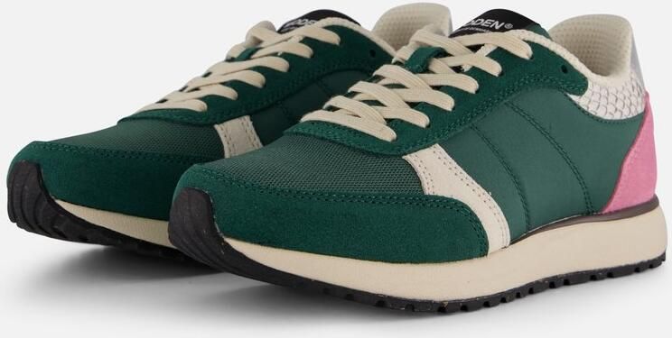 Woden Ronja Reflective Sneakers groen Leer Dames